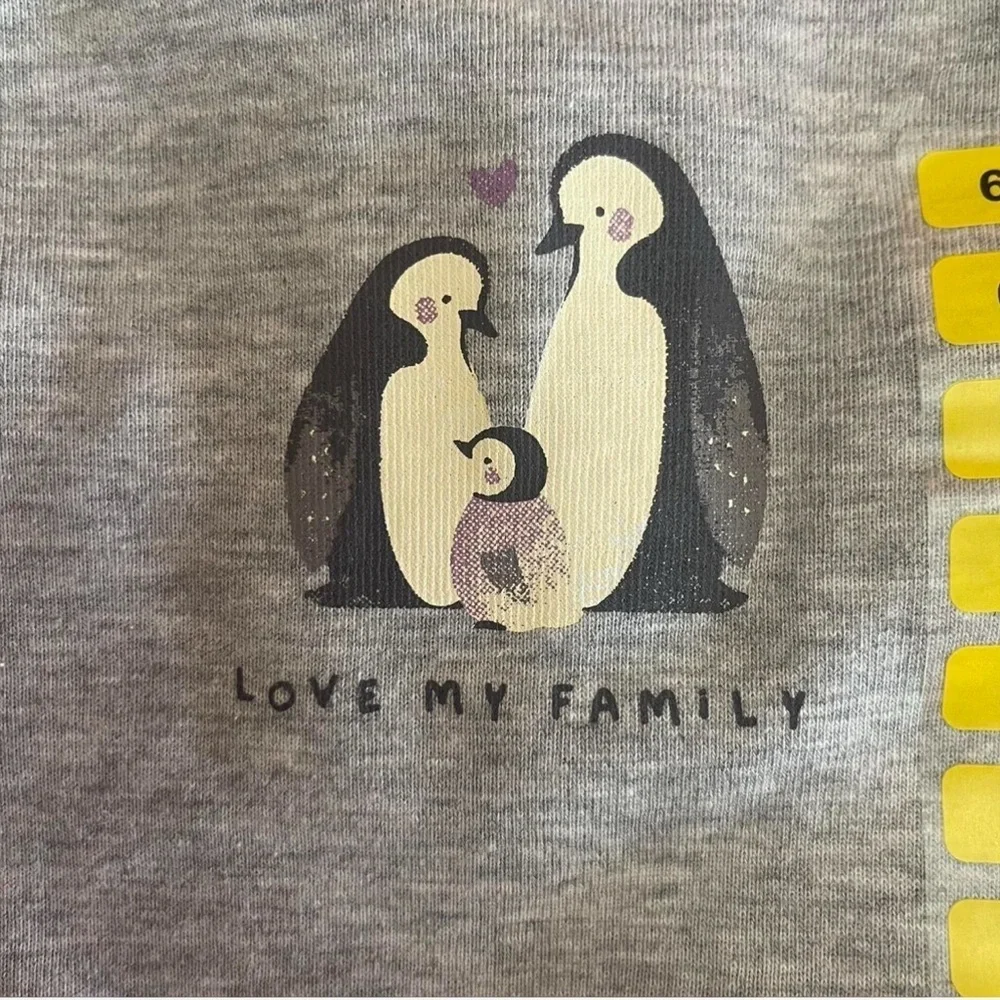 Carter's Baby Girl Gray and Lavender Penguin Pajama 3-Piece Set Size 6 Months
